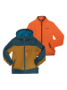 Kamik 3in1-Regenjacke "Kaso" in Hellbraun/ Petrol/ Orange