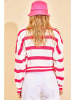Jumeon Sweter w kolorze różowo-białym ze wzorem