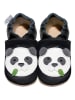 Hobea Leren kruipschoenen "Panda" zwart/wit