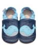 Hobea Leren kruipschoenen "Walvis" lichtblauw/donkerblauw