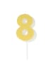 Meri Meri Świeczka urodzinowa "8" w kolorze żółtym