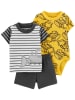 carter's 3-delige outfit antraciet/geel