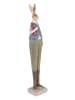 Clayre & Eef Decoratief figuur "Konijn" kaki/lichtblauw - (B)6 x (H)36 x (D)5 cm