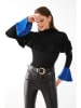 Milan Kiss Bluse in Schwarz/ Blau