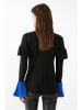 Milan Kiss Bluse in Schwarz/ Blau