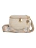 Anna Morellini Leder-Umhängetasche "Domenica" in Beige - (B)19 x (H)15 x (T)8 cm