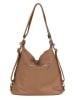 Anna Morellini Leren schoudertas "Ylenia" lichtbruin - (B)39 x (H)30 x (D)16 cm
