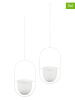 Lifa Living 2-delige set: hangende bloempotten "Liv" wit - (B)21 x (H)38 x (D)15 cm