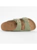 Sunbay Leren slippers "Trefle" lichtgroen