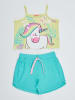 Denokids 2tlg. Outfit "Unicorn Jungle" in Hellgrün/ Türkis