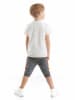 Denokids 2-delige outfit "Dino At Work" wit/grijs