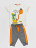 Denokids 2-delige outfit "Dino At Work" wit/grijs