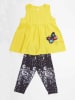 Denokids 2-delige outfit "Butterfly" geel/zwart