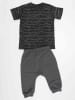 Denokids 2-delige outfit "Dino" grijs