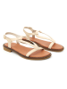 CLKA Skórzane sandały w kolorze kremowym