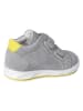 PEPINO Leren sneakers "Linu" lichtgrijs/geel