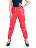 Isaco und Kawa Skórzane spodnie w kolorze czerwonym