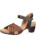 Think! Leren haksandalen bruin/rood