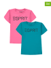 ESPRIT 2er-Set: Shirts in Mint/ Rosa