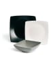 Trendy Kitchen by EXCÉLSA 18tlg. Tafelservice "Eclipse" in Grau/ Schwarz/ Weiß