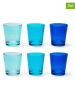 Trendy Kitchen by EXCÉLSA 6er-Set: Gläser "Portofino" in Blau/ Hellblau - 300 ml
