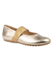 Rap Skórzane baleriny w kolorze złotym z paskiem