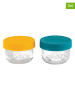 Kilner Snackglazen transparant/petrol/geel - 2x 125 ml