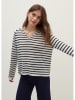 STEFANEL Pullover in Weiß/ Dunkelblau