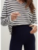 STEFANEL Pullover in Weiß/ Dunkelblau