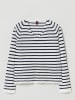 STEFANEL Pullover in Weiß/ Dunkelblau