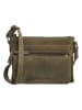 HIDE & STITCHES Leren schoudertas olijfgroen - (B)23 x (H)17 x (D)5 cm