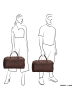 HIDE & STITCHES Leder-Weekender in Braun - (B)54 x (H)32 x (T)21 cm