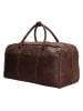 HIDE & STITCHES Leder-Weekender in Braun - (B)54 x (H)32 x (T)21 cm
