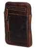 HIDE & STITCHES Leder-Umhängetasche in Braun - (B)13 x (H)18 x (T)4 cm