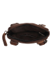 HIDE & STITCHES Leder-Umhängetasche in Braun - (B)13 x (H)18 x (T)4 cm