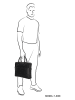 HIDE & STITCHES Leder-Laptoptasche in Schwarz - (B)39 x (H)31 x (T)7 cm