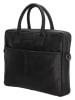 HIDE & STITCHES Leren zakentas zwart - (B)39 x (H)31 x (D)7 cm