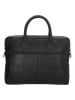 HIDE & STITCHES Leren zakentas zwart - (B)39 x (H)31 x (D)7 cm