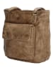 HIDE & STITCHES Leren rugzak taupe - (B)26,5 x (H)23 x (D)10 cm