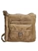 HIDE & STITCHES Leder-Umhängetasche in Beige - (B)27 x (H)27 x (T)8 cm