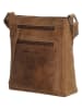 HIDE & STITCHES Leder-Umhängetasche in Hellbraun - (B)21 x (H)23 x (T)6 cm