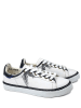 Goby Skórzane sneakersy w kolorze białym ze wzorem
