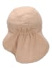 Sterntaler Muts met klep met nekbescherming beige