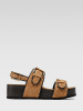 Gino Rossi Leren sleehaksandalen camel