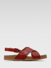 Lasocki Skórzane sandały w kolorze czerwonym