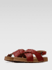 Lasocki Skórzane sandały w kolorze czerwonym