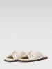 Badura Leren slippers beige