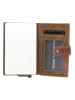 HIDE & STITCHES Leder-Geldbörse in Hellbraun - (B)8 x (H)10 x (T)1,5 cm