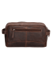 HIDE & STITCHES Skórzana kosmetyczka w kolorze brązowym - 25 x 15 x 8,5 cm