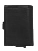HIDE & STITCHES Leren portemonnee zwart - (B)7,2 x (H)10 x (D)1,5 cm